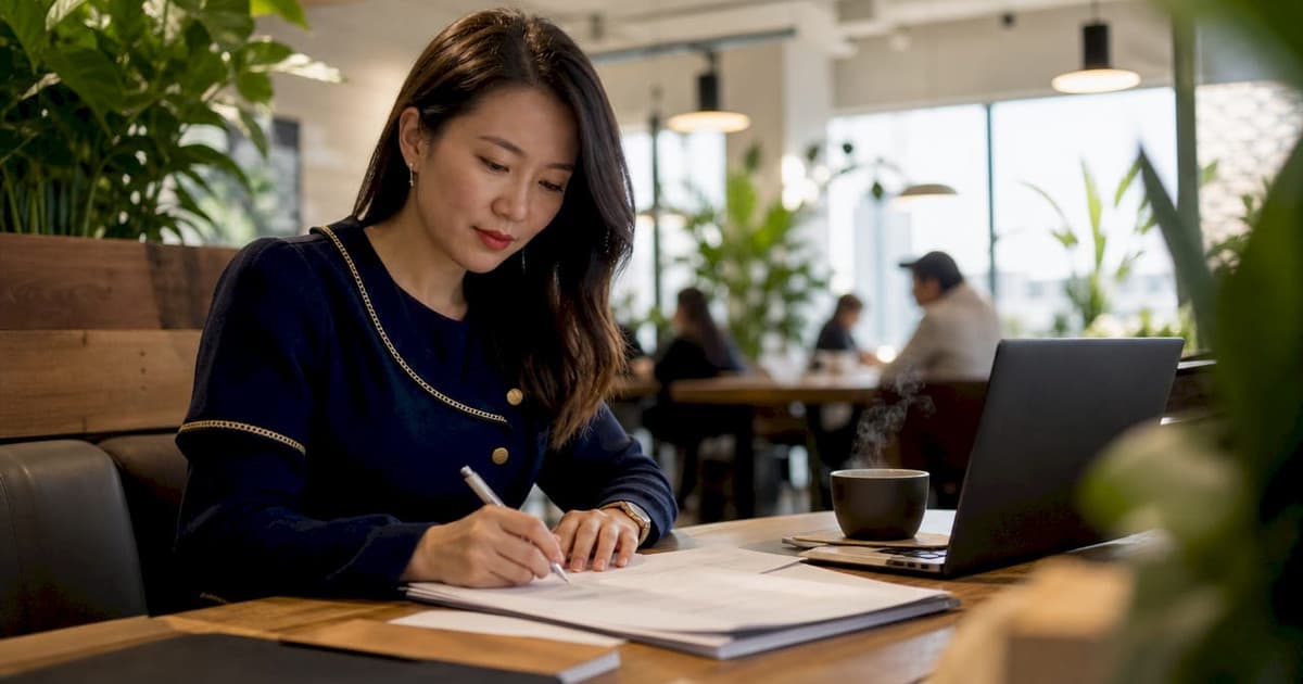 Executive signing international business documents