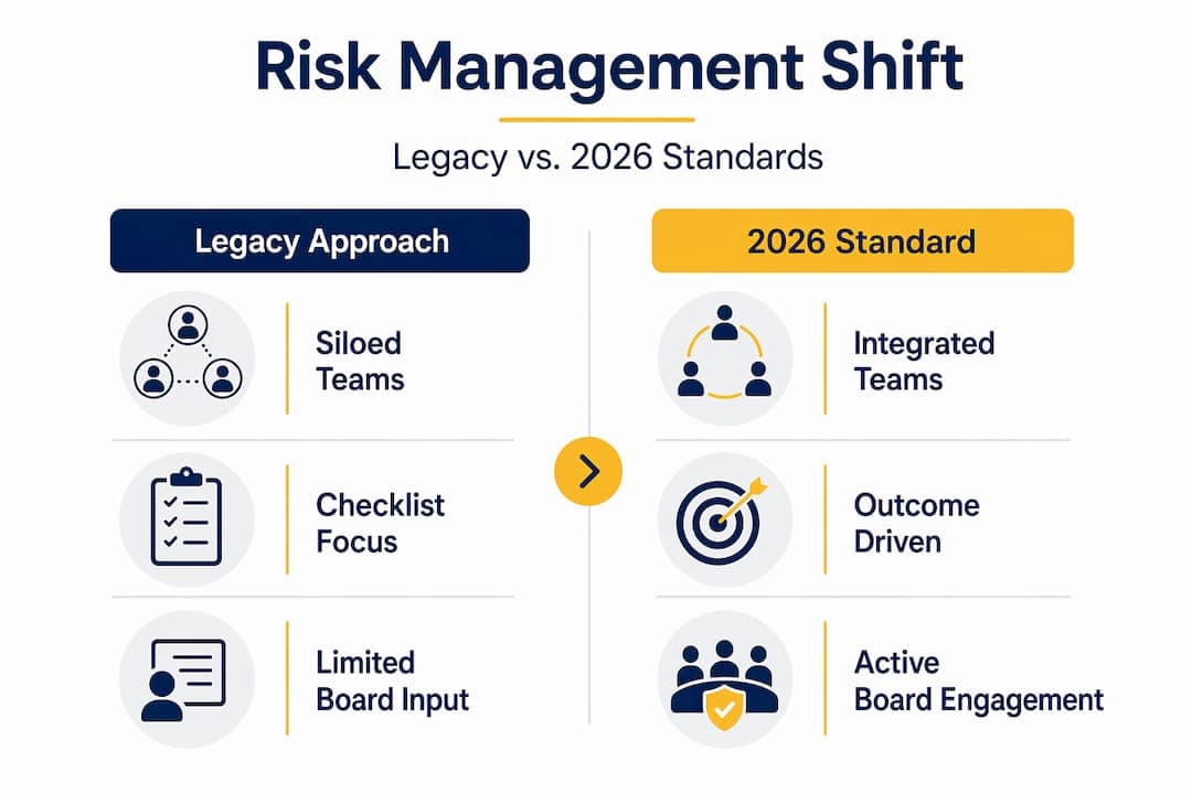 Infographic comparing legacy and 2026 Swiss risk standards