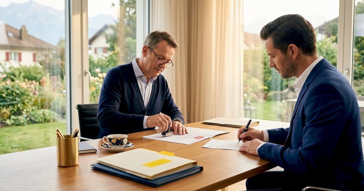 Notary stamping Swiss company registration documents