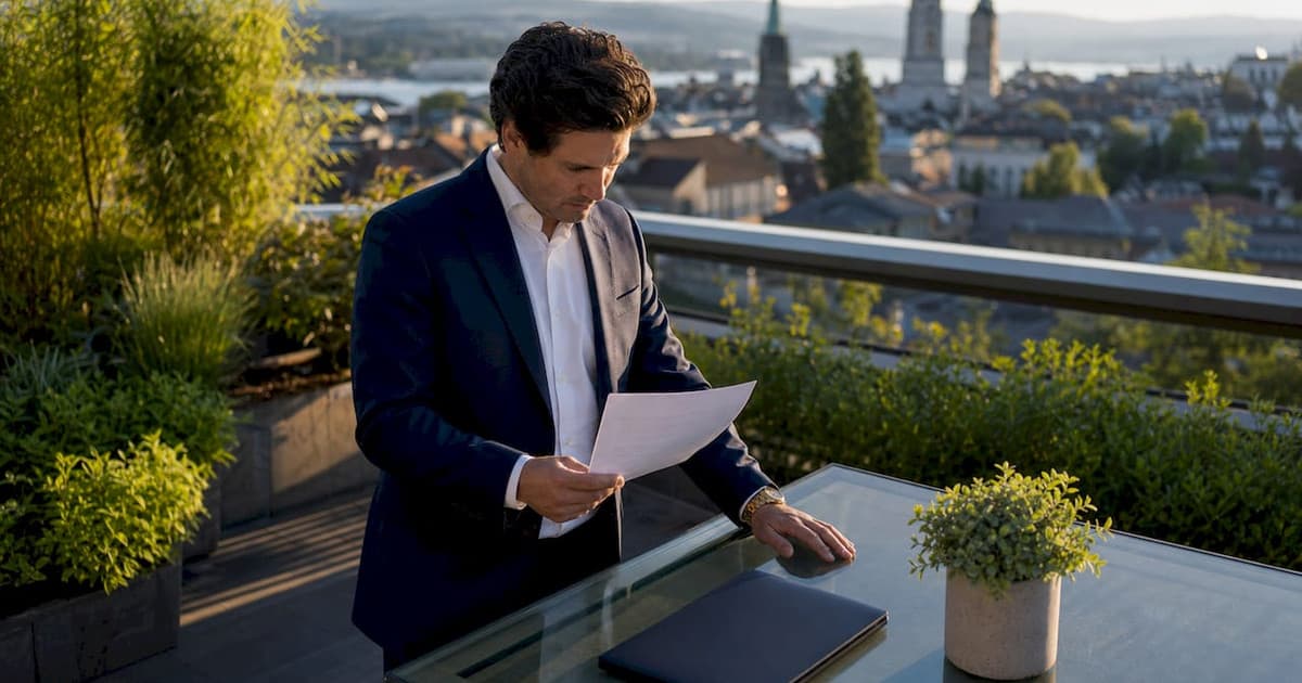 Professional reviewing Swiss debt enforcement paperwork