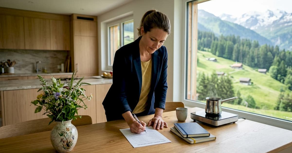 Businesswoman working through a Swiss market entry checklist