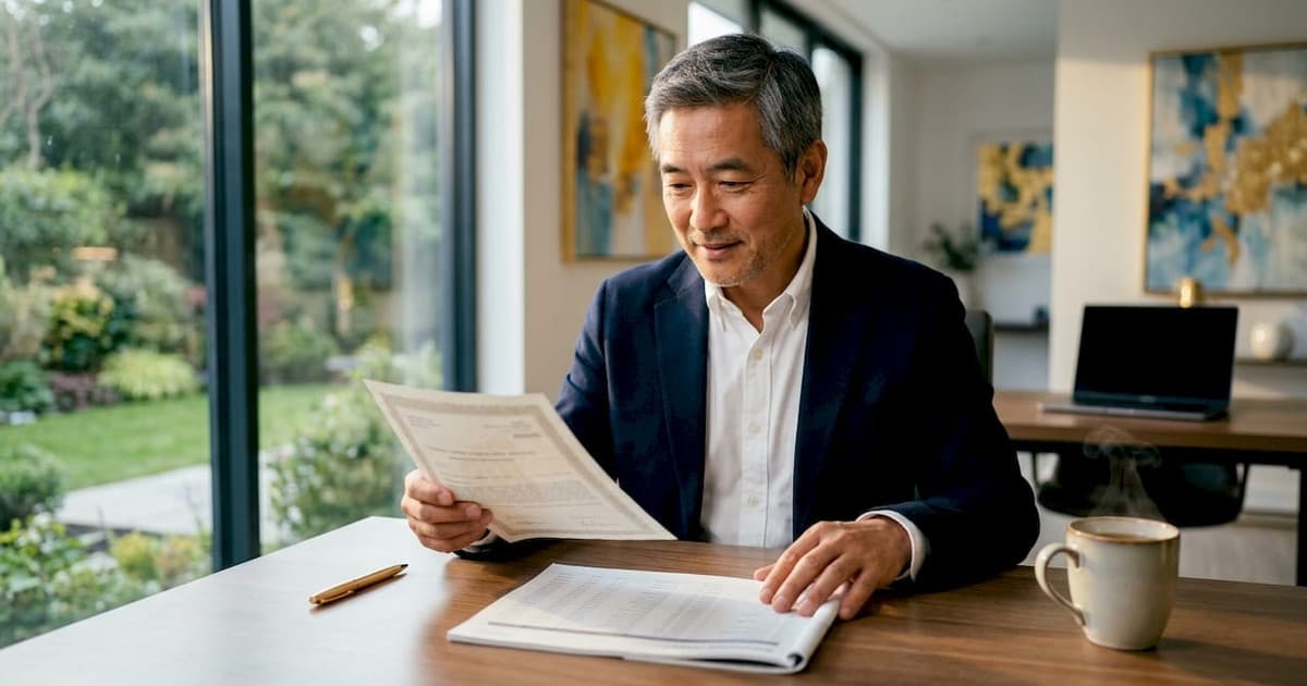 Investor reviewing registered share certificates