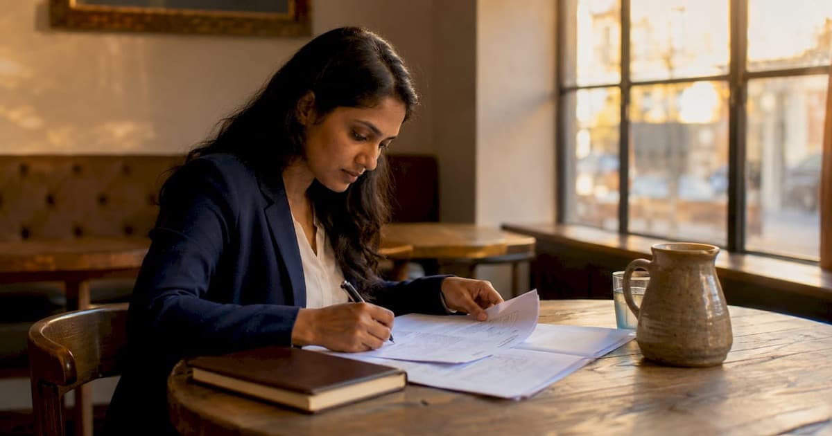 Founder reviewing company incorporation documents